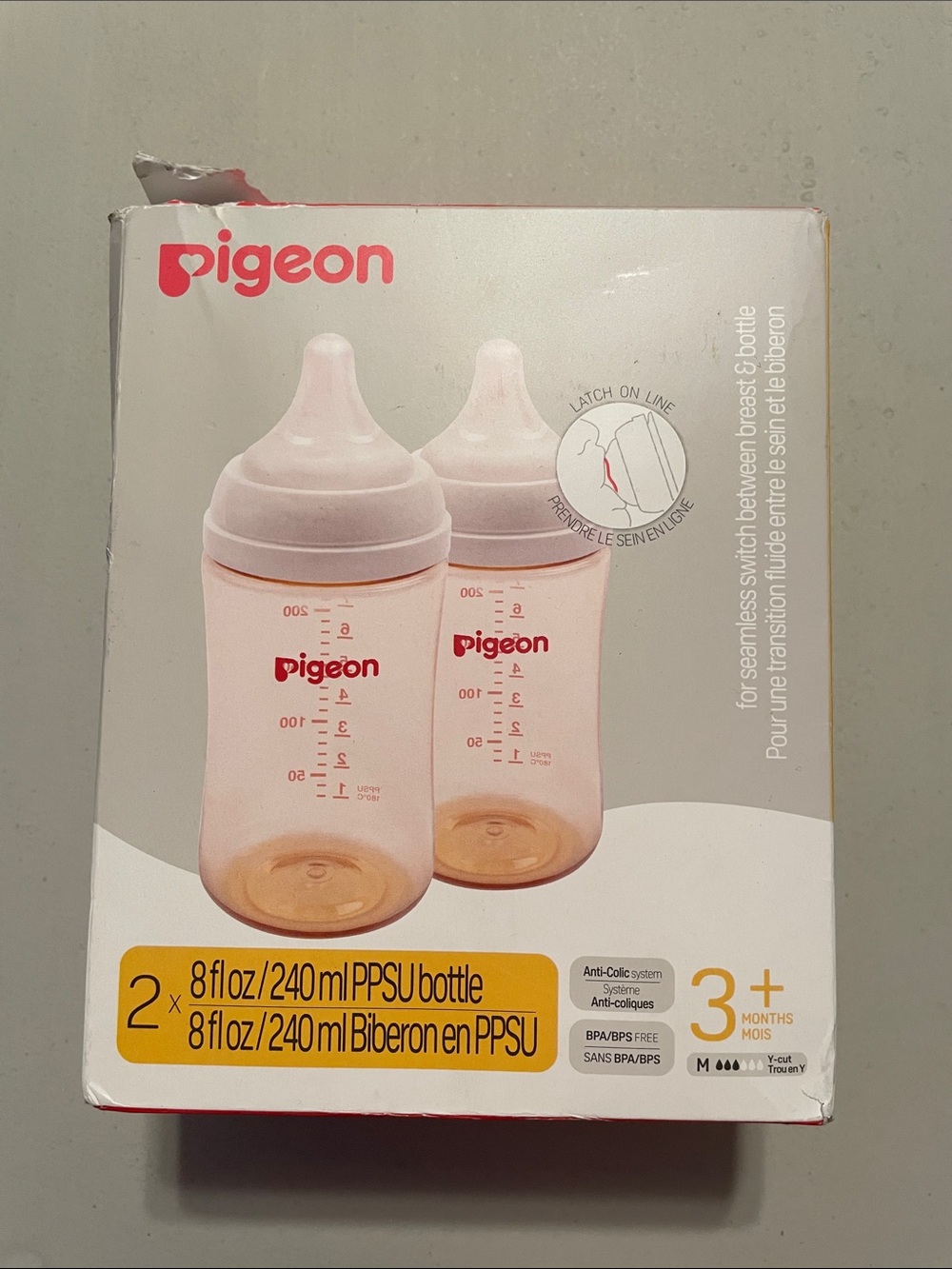 Pigeon 8fl oz Baby Bottle - Pack of 2 New